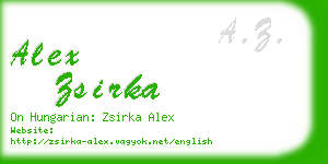 alex zsirka business card